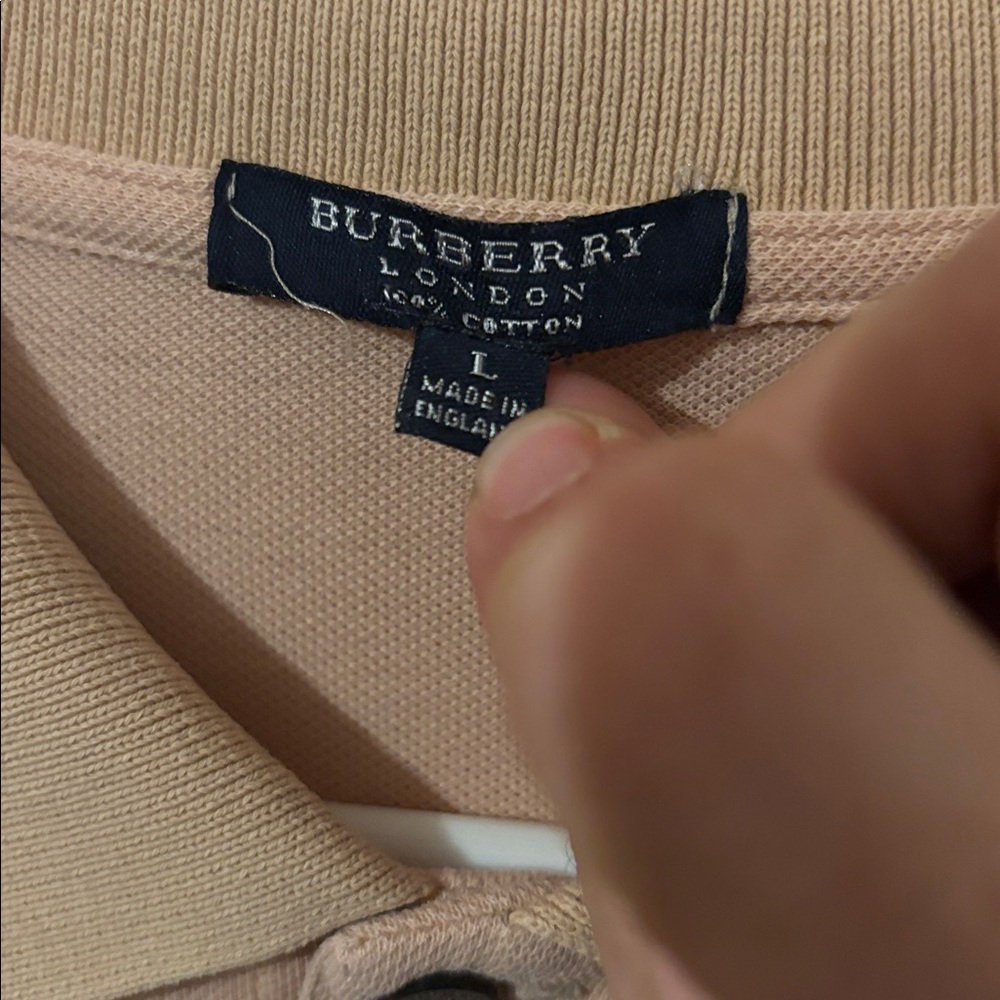 Burberry Tan Polo Shirt with Contrasting Collar - Picture 2 of 7